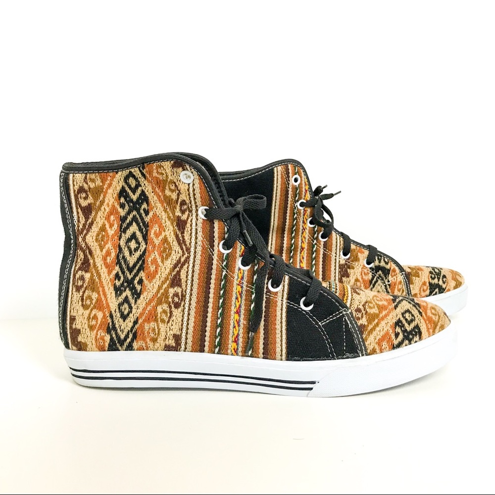 Mens Tribal Fashion High Top Sneakers - Picture 7 of 7
